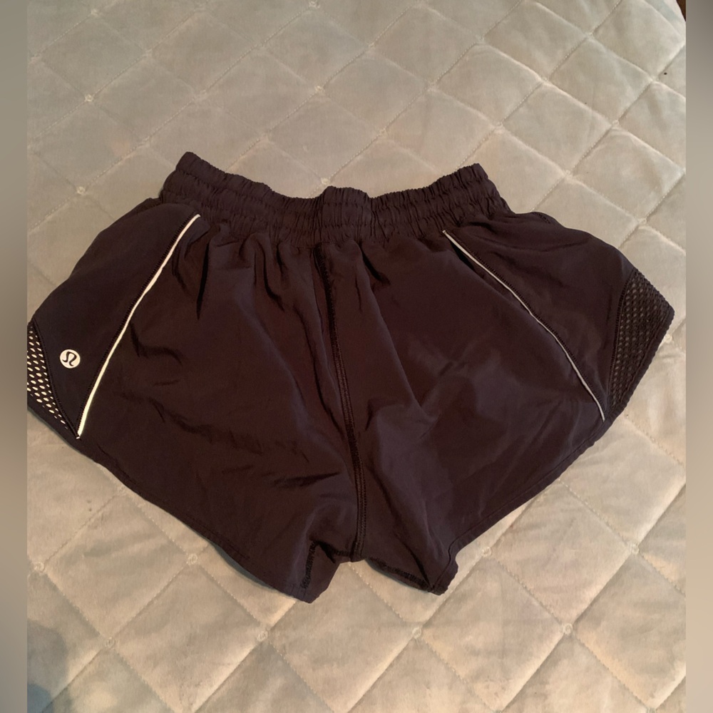 Lululemon Black Athletic Running Shorts with Reflective Trim